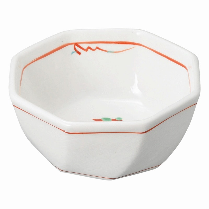 金正陶器 赤絵花紋 八角小鉢(大) 1個(ご注文単位1個)【直送品】