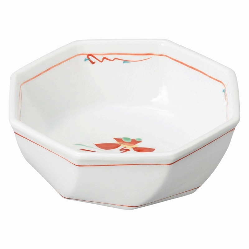 金正陶器 赤絵花紋 八角刺身鉢 1個(ご注文単位1個)【直送品】