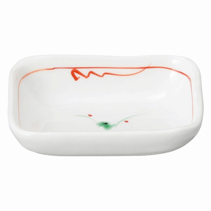 金正陶器 赤絵花紋 長角小皿 1個(ご注文単位1個)【直送品】