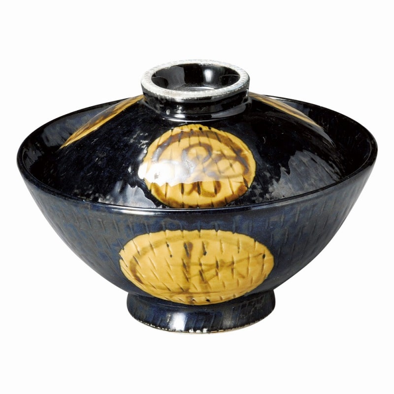 金正陶器 引出天目松竹梅 のり茶漬(蓋付) 1個(ご注文単位1個)【直送品】