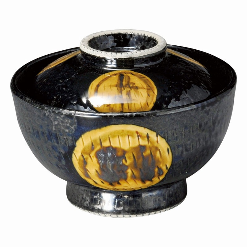 金正陶器 引出天目松竹梅 高浜丸蓋丼 1個(ご注文単位1個)【直送品】