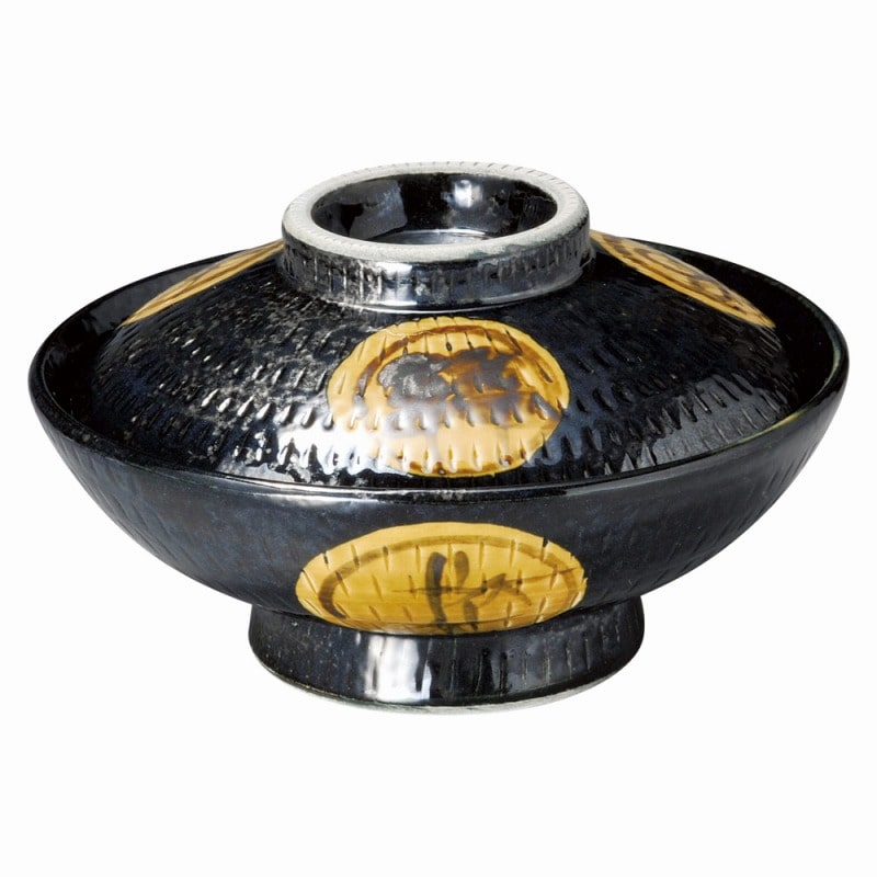 金正陶器 引出天目松竹梅 6.0浅蓋丼 1個(ご注文単位1個)【直送品】