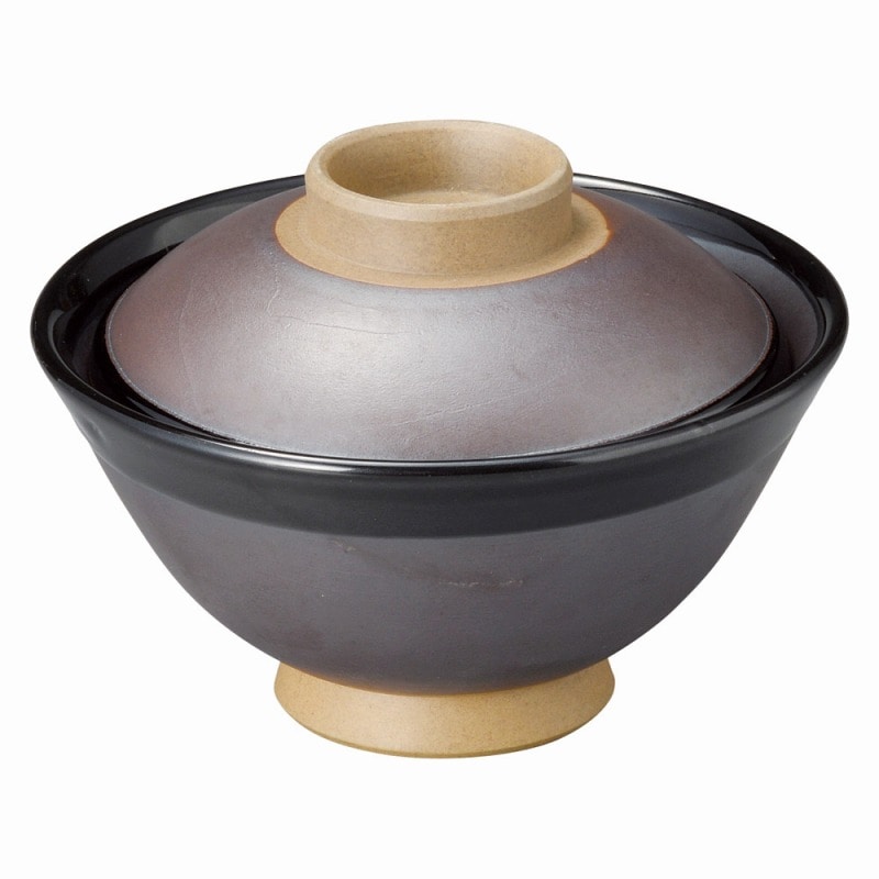 金正陶器 鉄砂 丸蓋丼 1個(ご注文単位1個)【直送品】