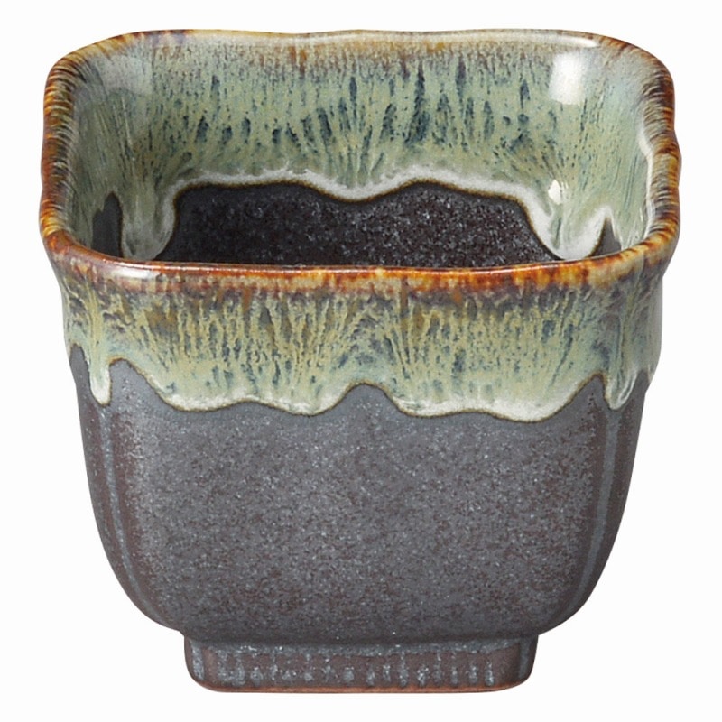 金正陶器 ブルー鉄釉 角3.0丼 1個(ご注文単位1個)【直送品】