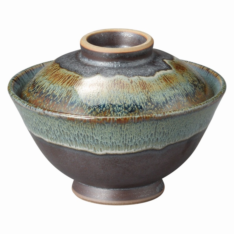金正陶器 ブルー鉄釉 丸蓋丼 1個(ご注文単位1個)【直送品】