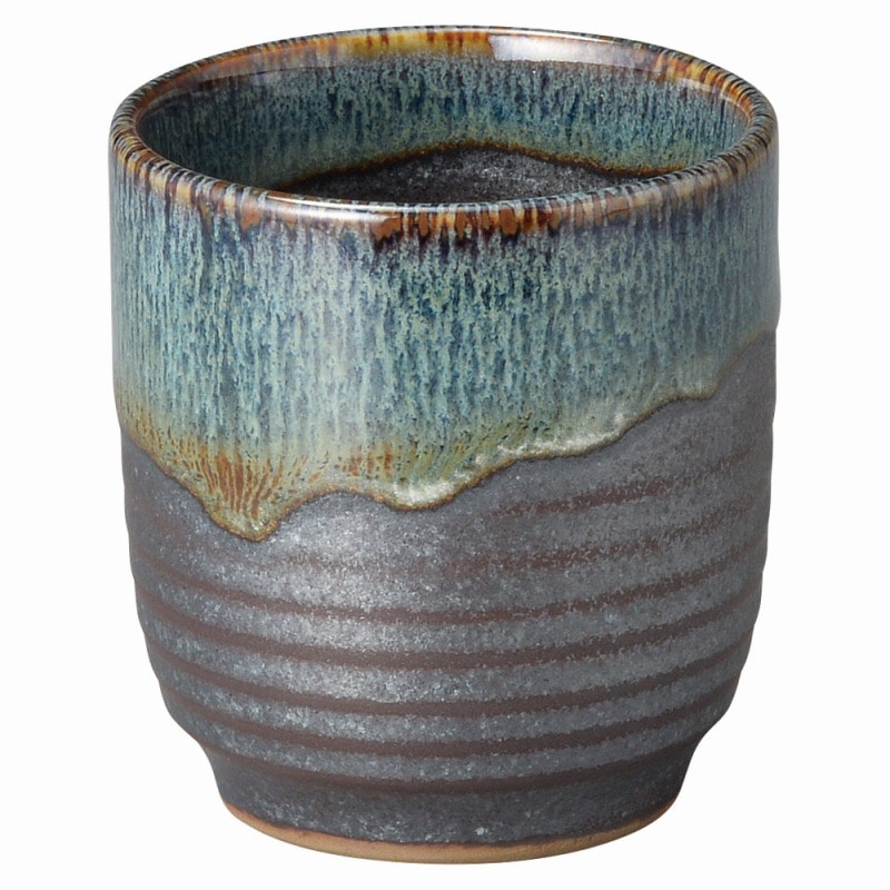 金正陶器 ブルー鉄釉 寿司湯呑 1個(ご注文単位1個)【直送品】