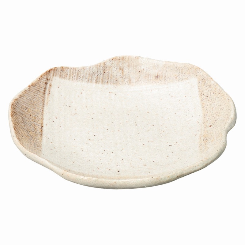 金正陶器 志野粉引 梅形5.0皿 1個(ご注文単位1個)【直送品】