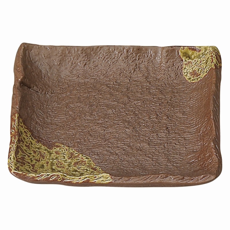 金正陶器 黄瀬戸流 正角銘々皿 1個(ご注文単位1個)【直送品】