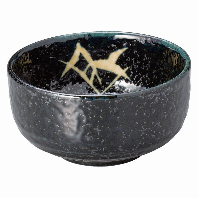 金正陶器 黒藍染笹 3.8深口ボール 1個(ご注文単位1個)【直送品】