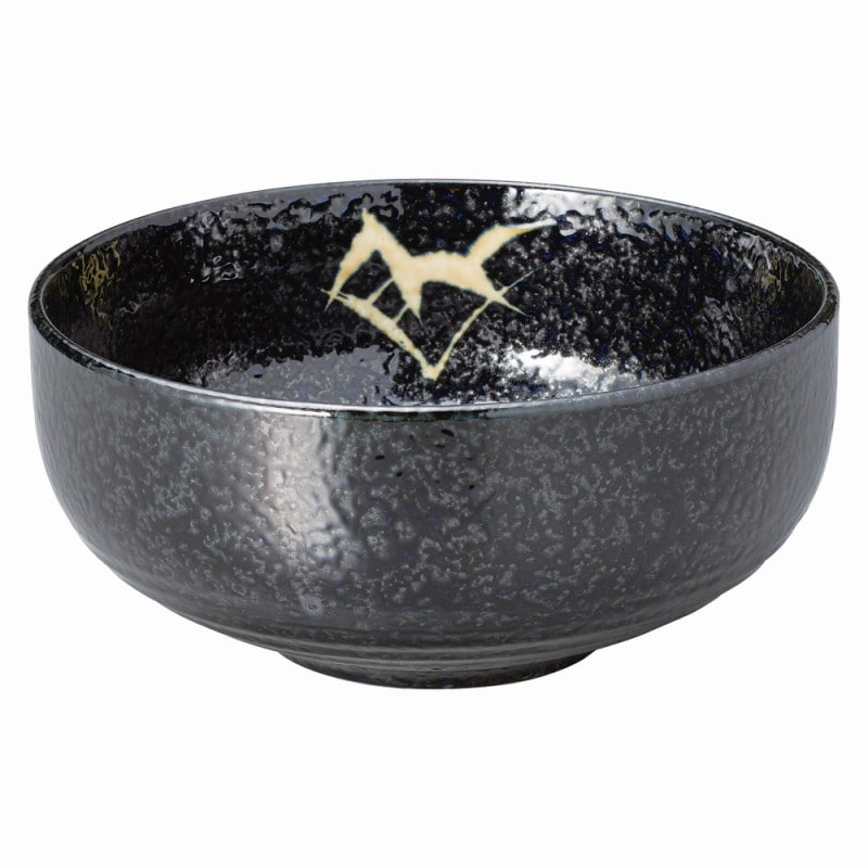 金正陶器 黒藍染笹 6.8深口ボール 1個(ご注文単位1個)【直送品】