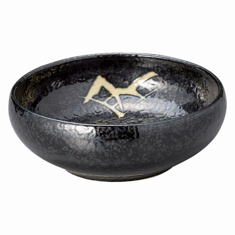 金正陶器 黒藍染笹 5.0サラダボール 1個(ご注文単位1個)【直送品】