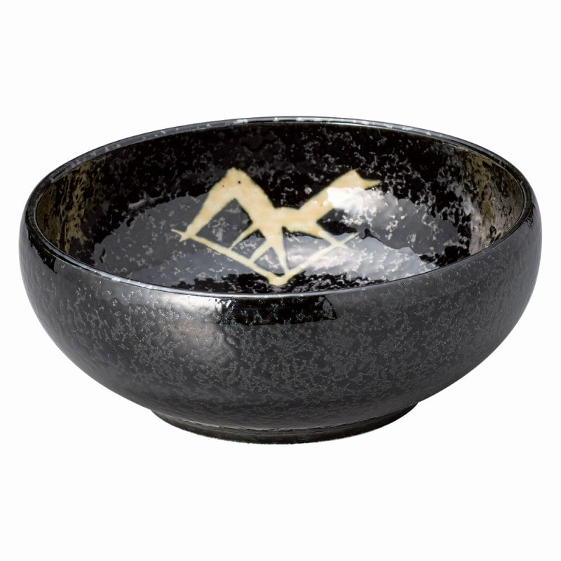 金正陶器 黒藍染笹 5.5サラダボール 1個(ご注文単位1個)【直送品】