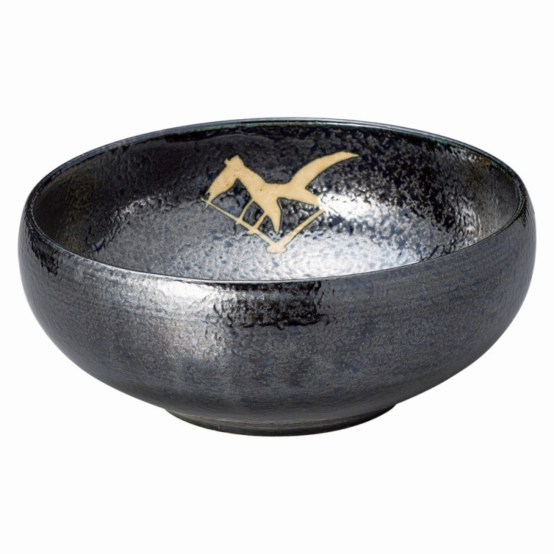 金正陶器 黒藍染笹 6.8サラダボール 1個(ご注文単位1個)【直送品】
