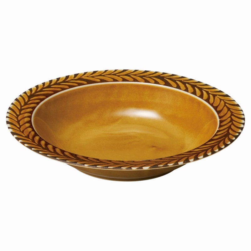 金正陶器 ローレルリース キャラメル 8吋スープ 1個(ご注文単位1個)【直送品】