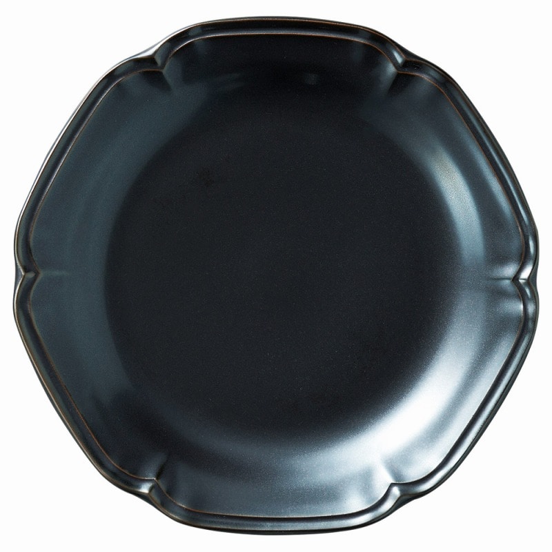 金正陶器 アンジュ ラフィネ 21cm皿(黒) 1個(ご注文単位1個)【直送品】