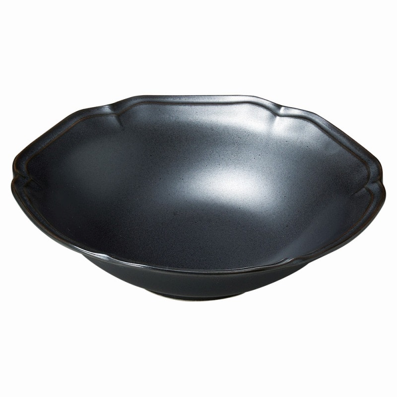 金正陶器 アンジュ ラフィネ 17cm深皿(黒) 1個(ご注文単位1個)【直送品】