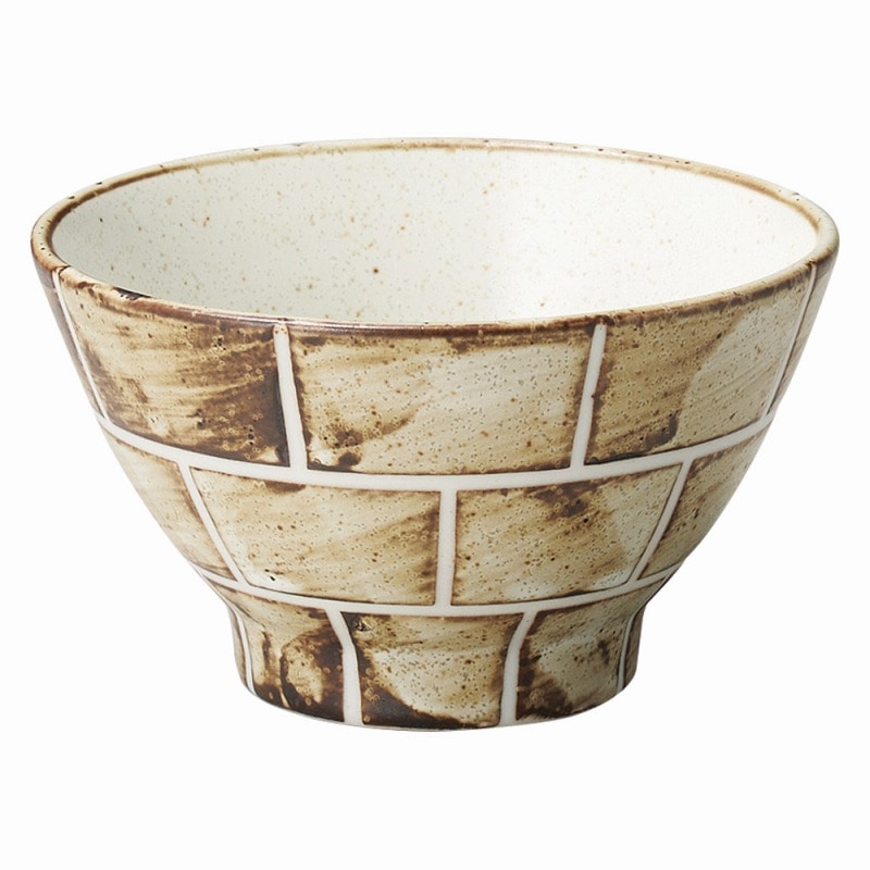 金正陶器 クラフトレンガ 高台茶碗 白 1個(ご注文単位1個)【直送品】