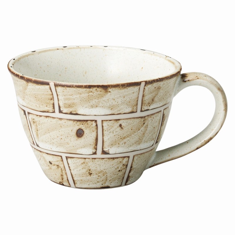 金正陶器 クラフトレンガ カフェマグ 白 1個(ご注文単位1個)【直送品】