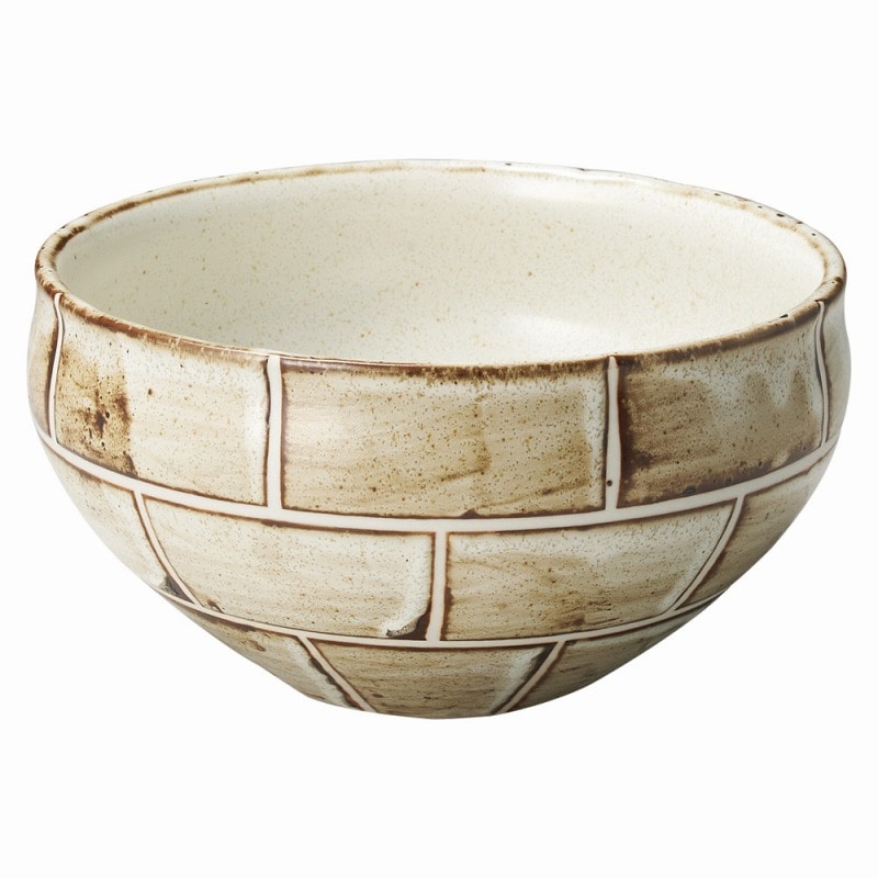 金正陶器 クラフトレンガ なごみ碗大 白 1個(ご注文単位1個)【直送品】