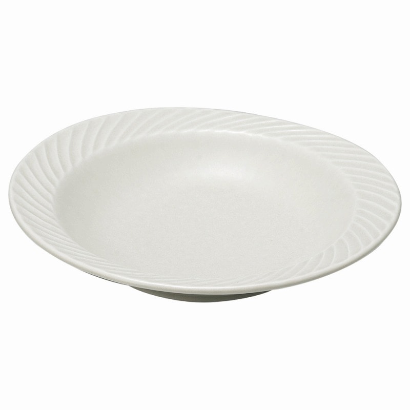 金正陶器 タークカレー、パスタ皿 オフホワイト 1個(ご注文単位1個)【直送品】