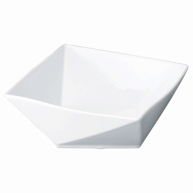 金正陶器 白磁折り紙 21cm正角鉢 1個(ご注文単位1個)【直送品】