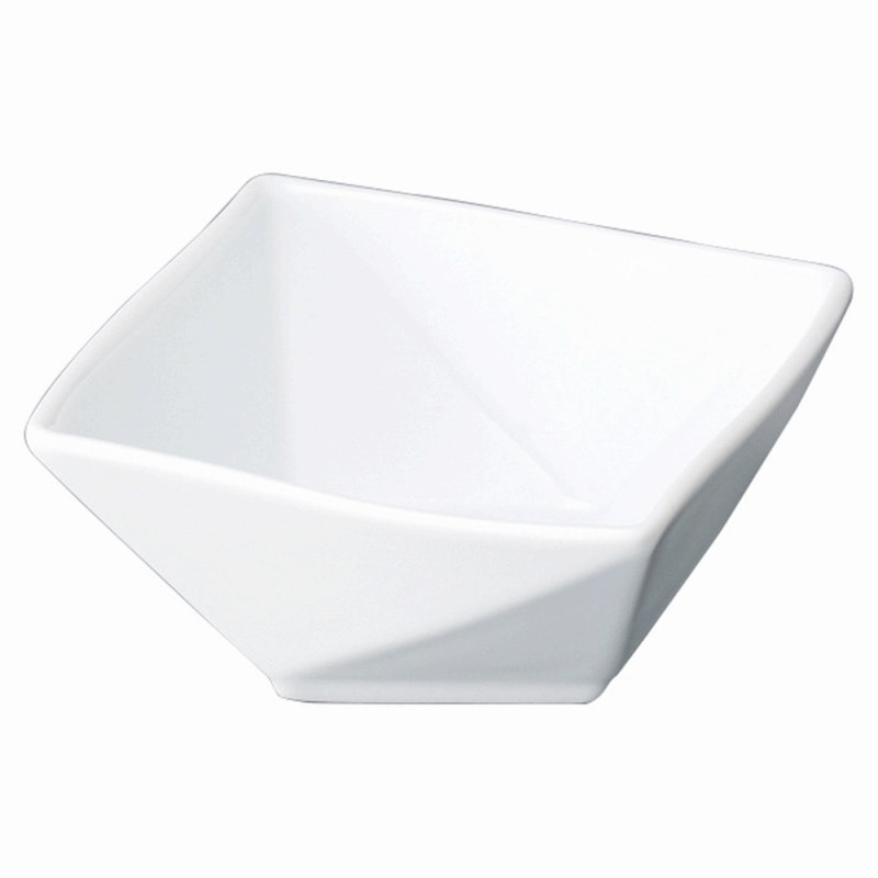 金正陶器 白磁折り紙 10cm正角鉢 1個(ご注文単位1個)【直送品】