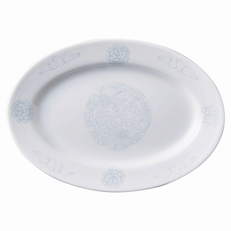 金正陶器 白盛鳳凰 リム玉10吋プラター 1個(ご注文単位1個)【直送品】