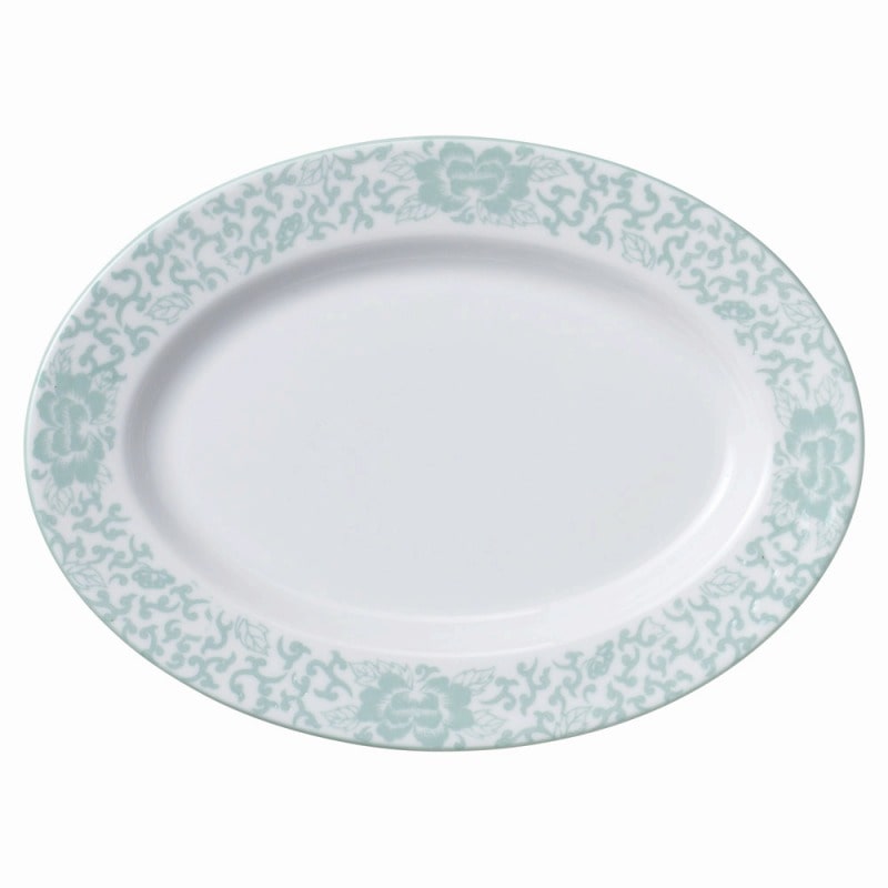 金正陶器 ヒスイぼたん 10吋リム付プラター 1個(ご注文単位1個)【直送品】