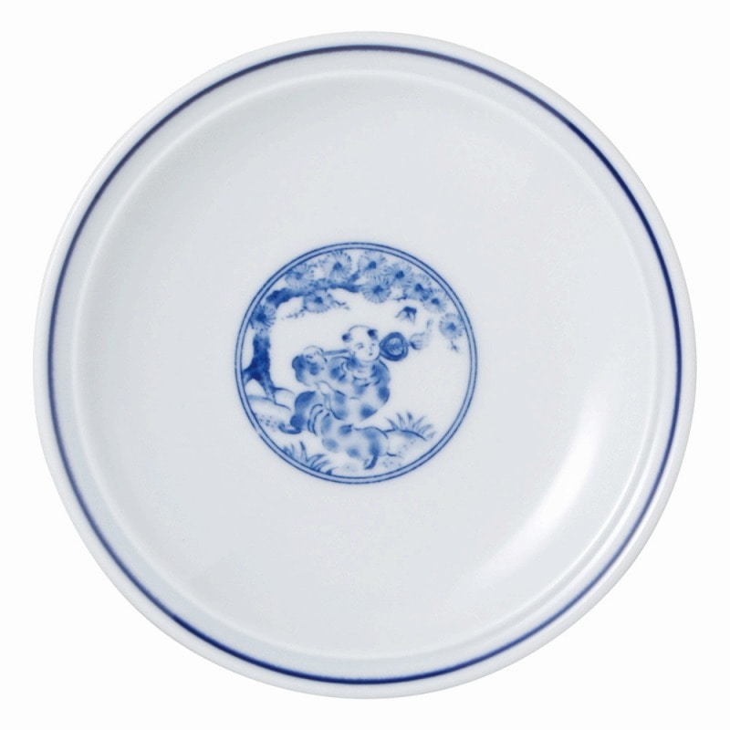 金正陶器 青地唐子 4.5皿 1個(ご注文単位1個)【直送品】