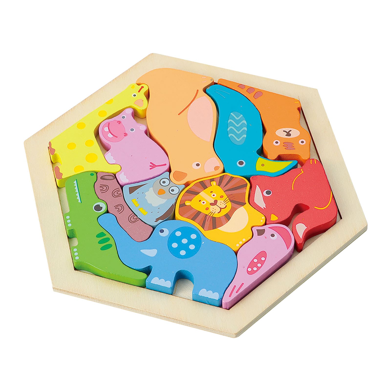 ㈱アーテック 木製六角パズル どうぶつ1個(ご注文単位1個)【直送品】