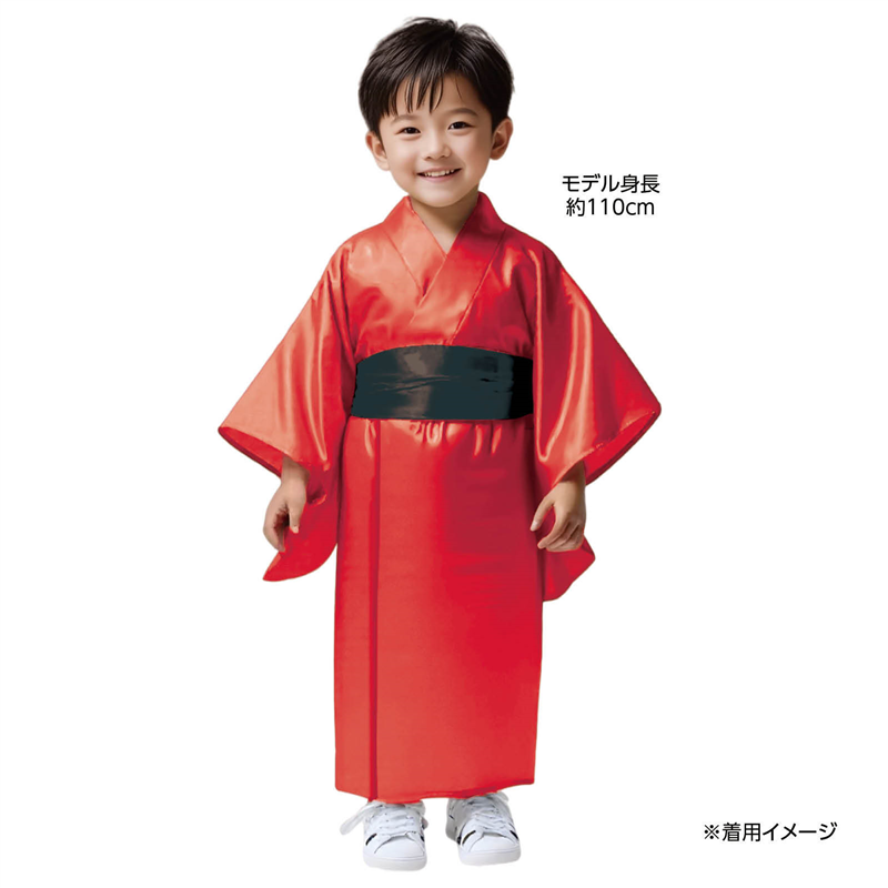 アーテック ソフトサテン 着物(おくみ付) 赤(帯黒) 1個(ご注文単位1個)【直送品】