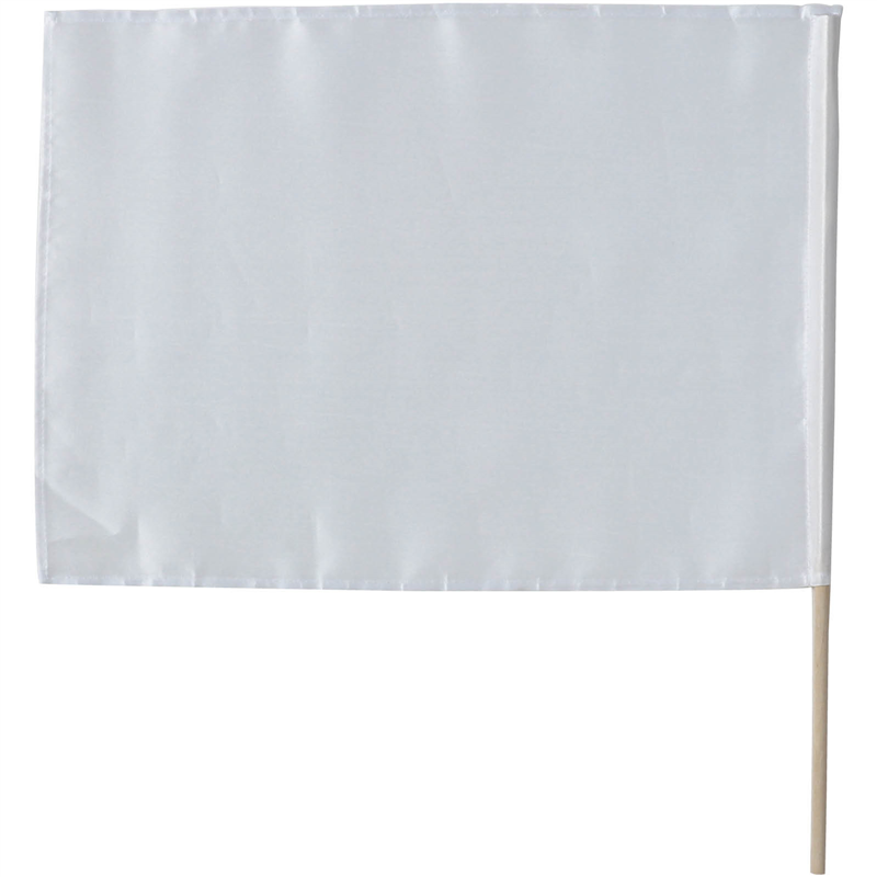 アーテック サテン小旗 ホワイト 旗:W41×H30cm 旗竿:45cm(φ8mm) 1個(ご注文単位1個)【直送品】
