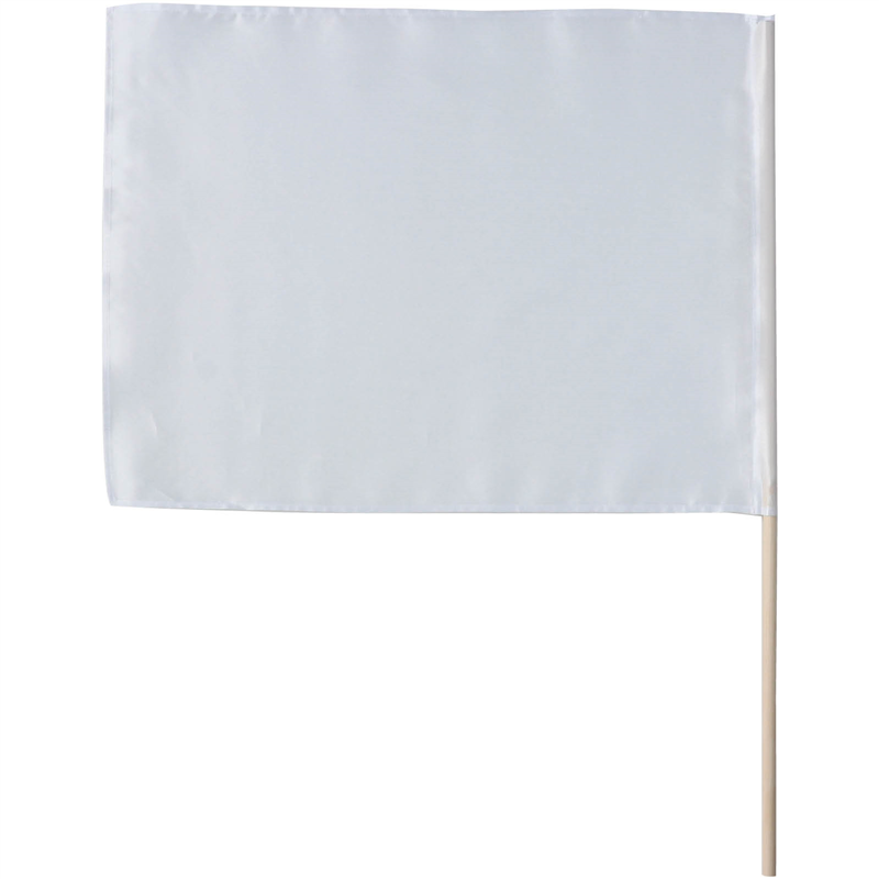 アーテック サテン大旗 ホワイト 旗:W59×H44cm 旗竿:75cm(φ12mm) 1個(ご注文単位1個)【直送品】