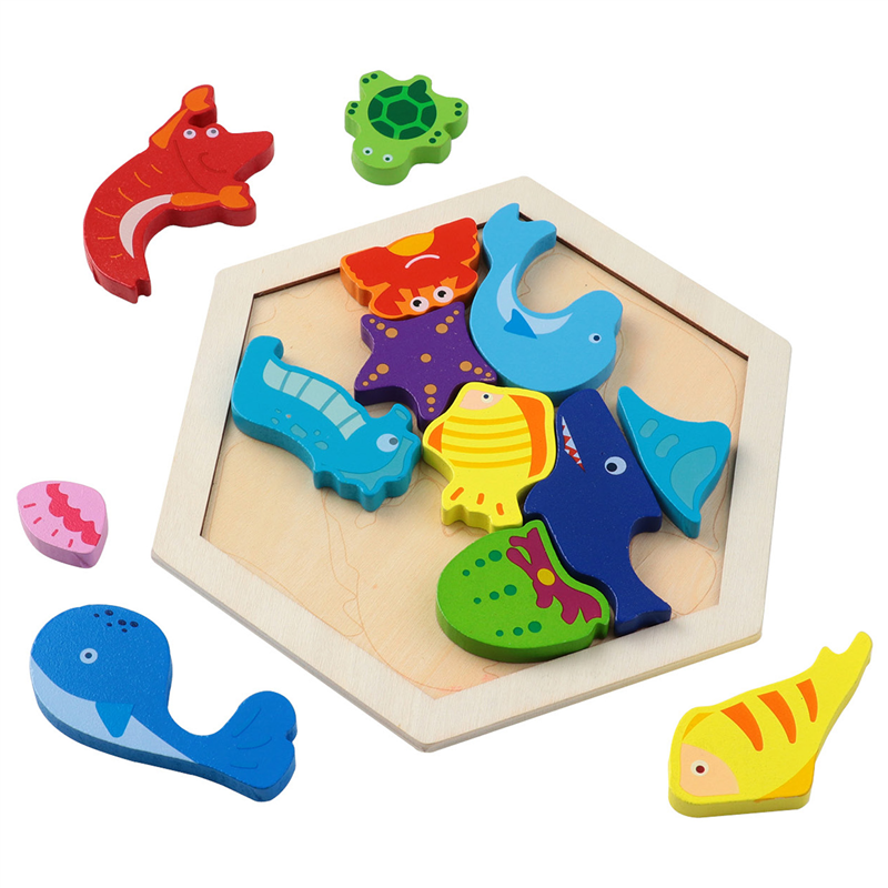 アーテック 木製六角パズル 海の生き物 1個（ご注文単位1個）【直送品】