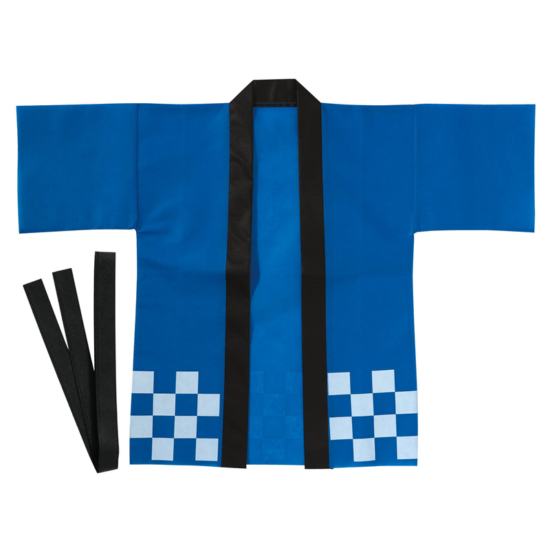 アーテック カラー不織布ハッピ 市松柄 青 J 1枚(ご注文単位1枚)【直送品】