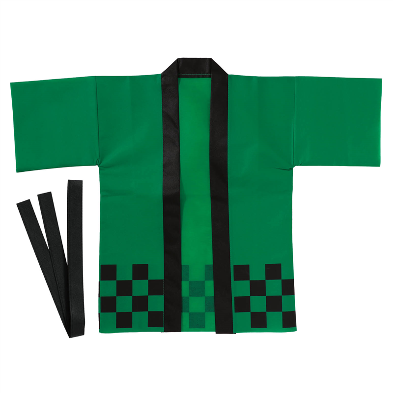 アーテック カラー不織布ハッピ 市松柄 緑 S 1枚(ご注文単位1枚)【直送品】