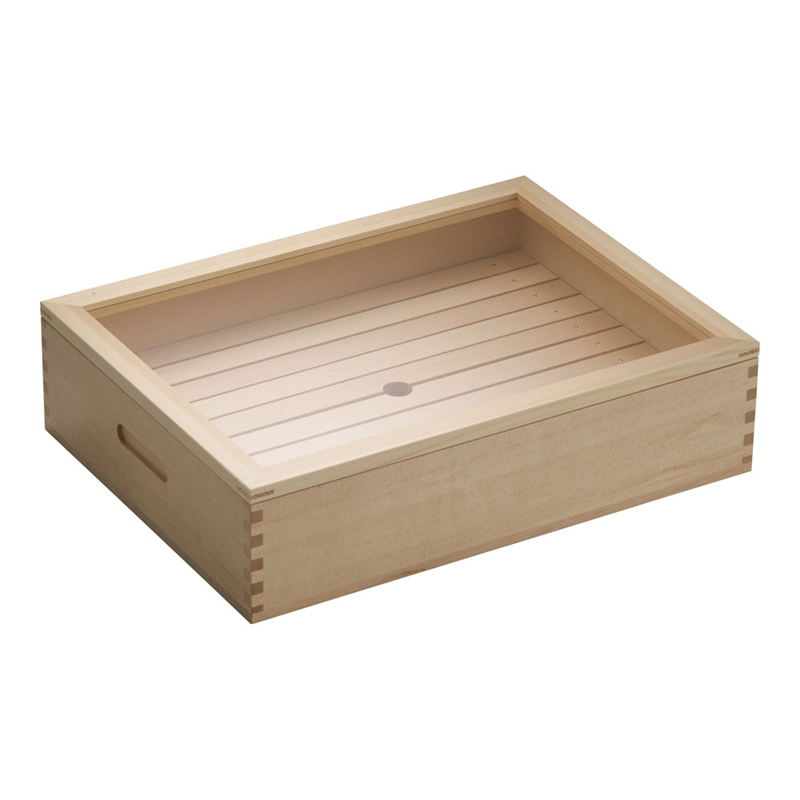 木製 ネタ箱 目皿・アクリル蓋付 大 1箱(ご注文単位1箱)【直送品】