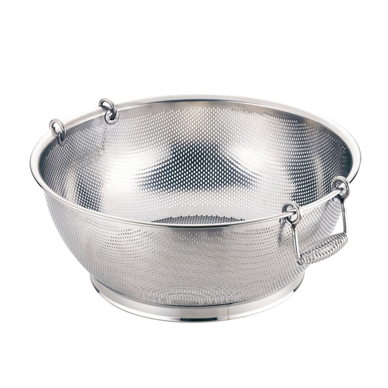 UK18-8パンチング浅型ざる 手付 (可動式取手)40cm 1袋(ご注文単位1袋)【直送品】