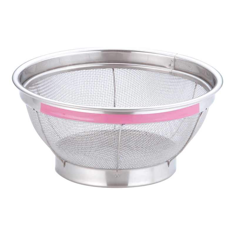 TKG NEWマンモス カラー 浅型ざる 20cm ピンク 1袋(ご注文単位1袋)【直送品】