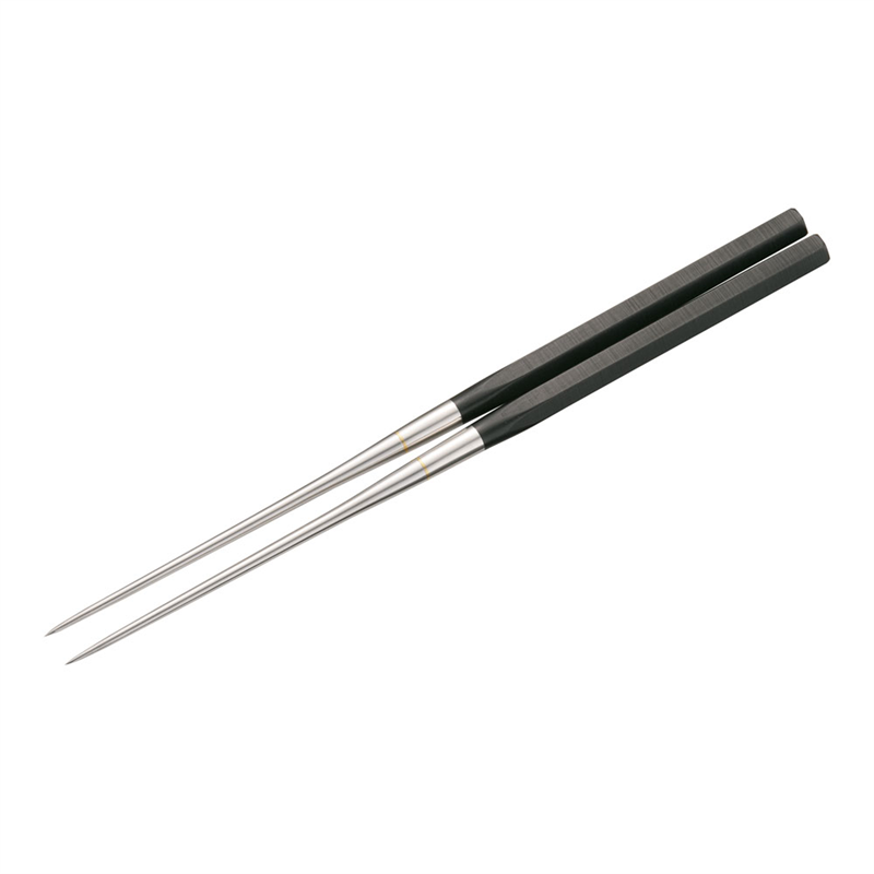 本焼ステンレス黒合板 六角柄盛箸 2112 120mm 1箱(ご注文単位1箱)【直送品】