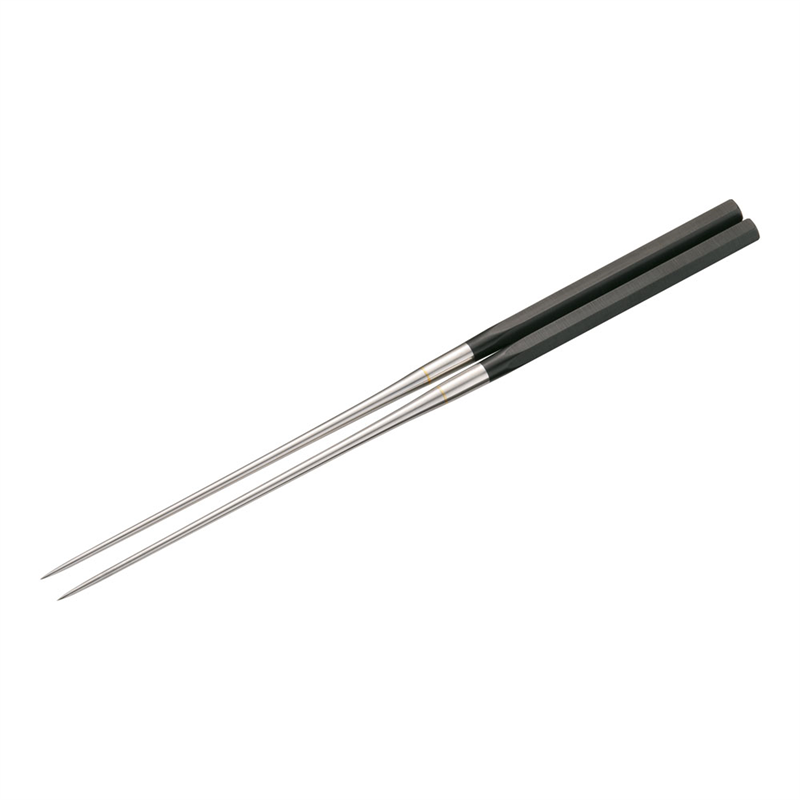 本焼ステンレス黒合板 六角柄盛箸 2116 165mm 1箱(ご注文単位1箱)【直送品】