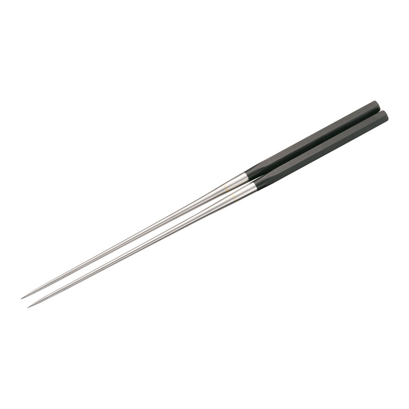 本焼ステンレス黒合板 六角柄盛箸 2118 180mm 1箱(ご注文単位1箱)【直送品】