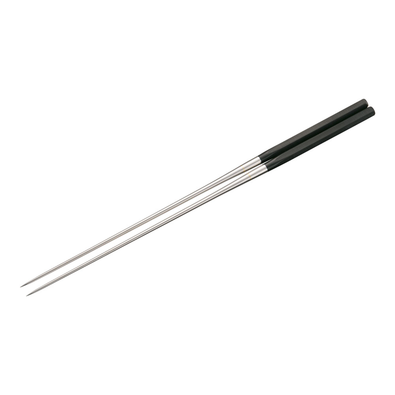 本焼ステンレス黒合板 六角柄盛箸 2124 240mm 1箱(ご注文単位1箱)【直送品】