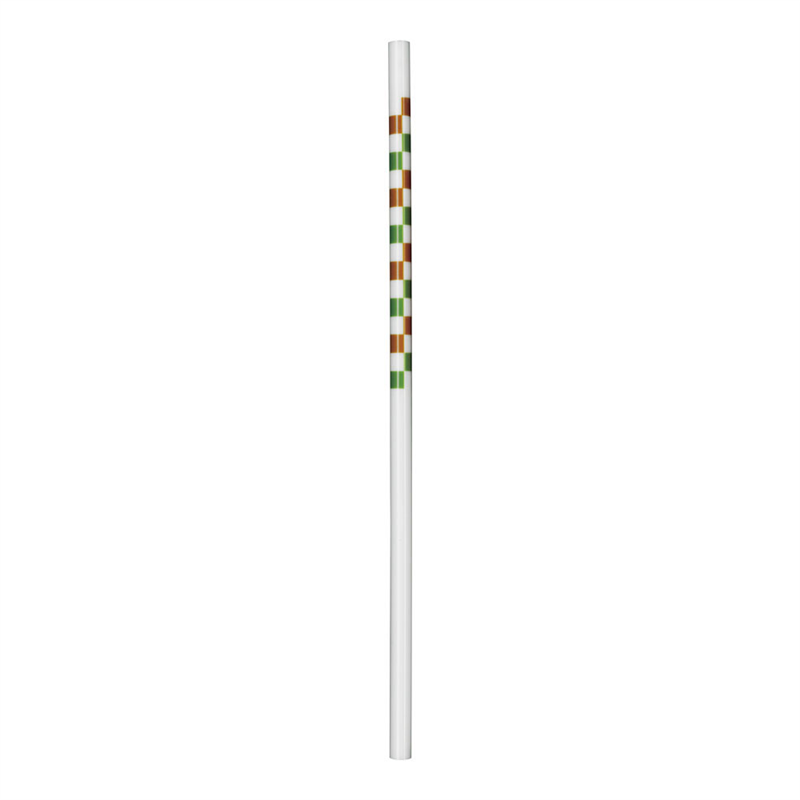 PBTリユース　プラストロー（10本入） 市松　白 1袋（ご注文単位1袋）【直送品】