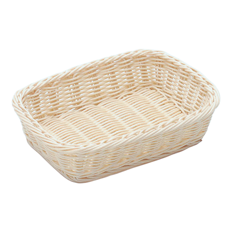 樹脂バスケット　角長　91-006A 20cm　白 1個（ご注文単位1個）【直送品】