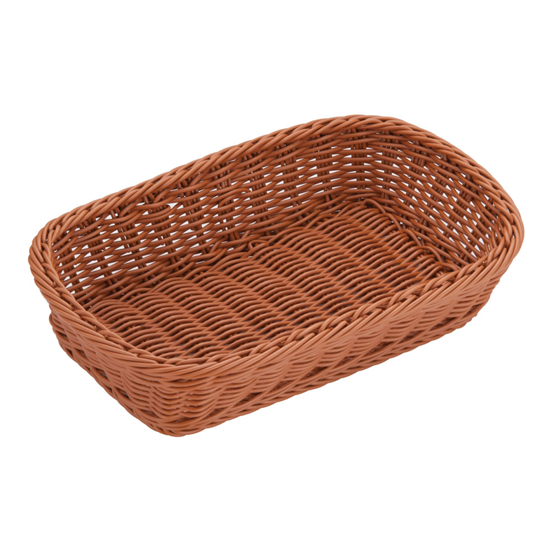 樹脂バスケット　角長　91-005B 30cm　茶 1個（ご注文単位1個）【直送品】