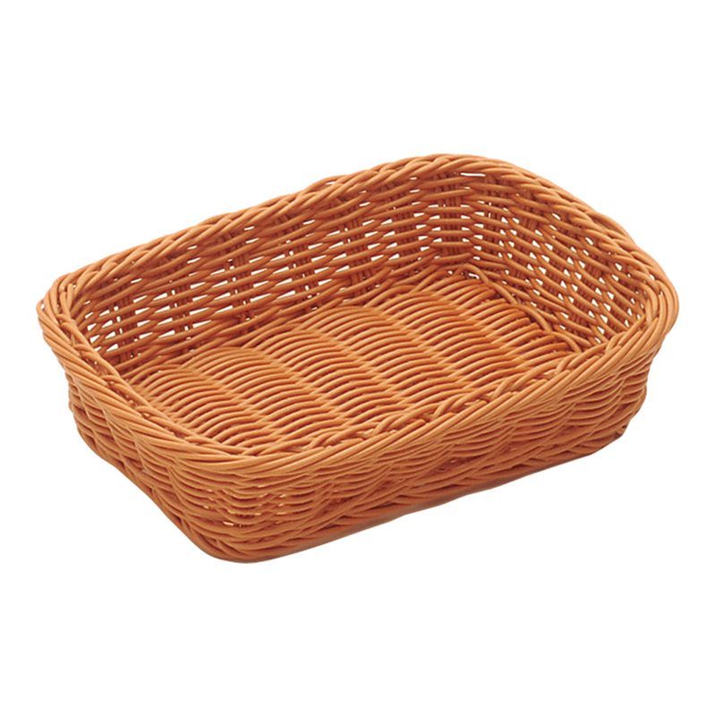 樹脂バスケット　角長　91-006B 20cm　茶 1個（ご注文単位1個）【直送品】