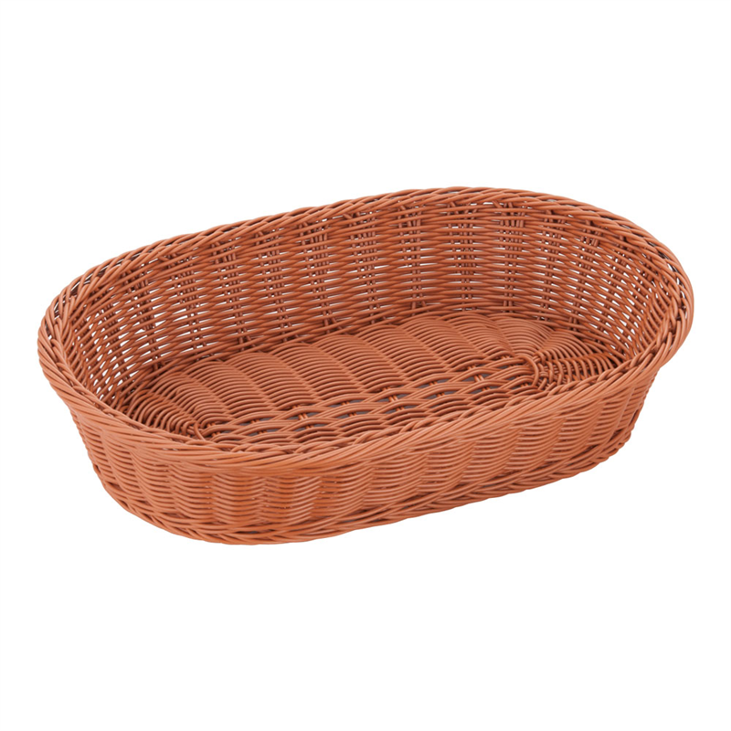 樹脂バスケット　小判　91-085B 45cm　茶 1個（ご注文単位1個）【直送品】