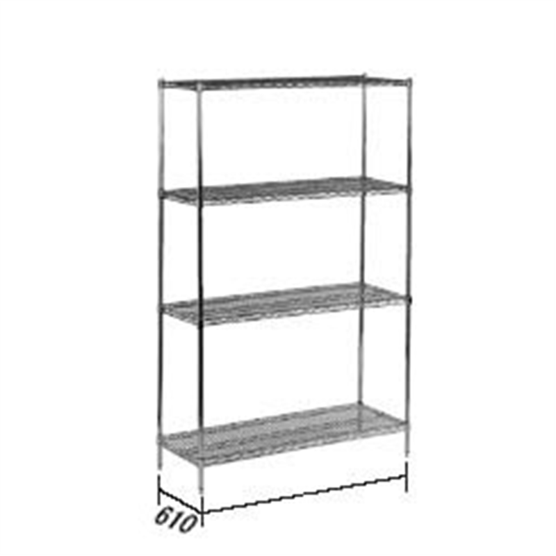 TKGワイヤーシェルフセット S2448C×P54C×4段 1個（ご注文単位1個）【直送品】