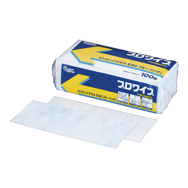 エリエール ストロングタオル ブルー E-50(100枚入) 1袋(ご注文単位1袋)【直送品】